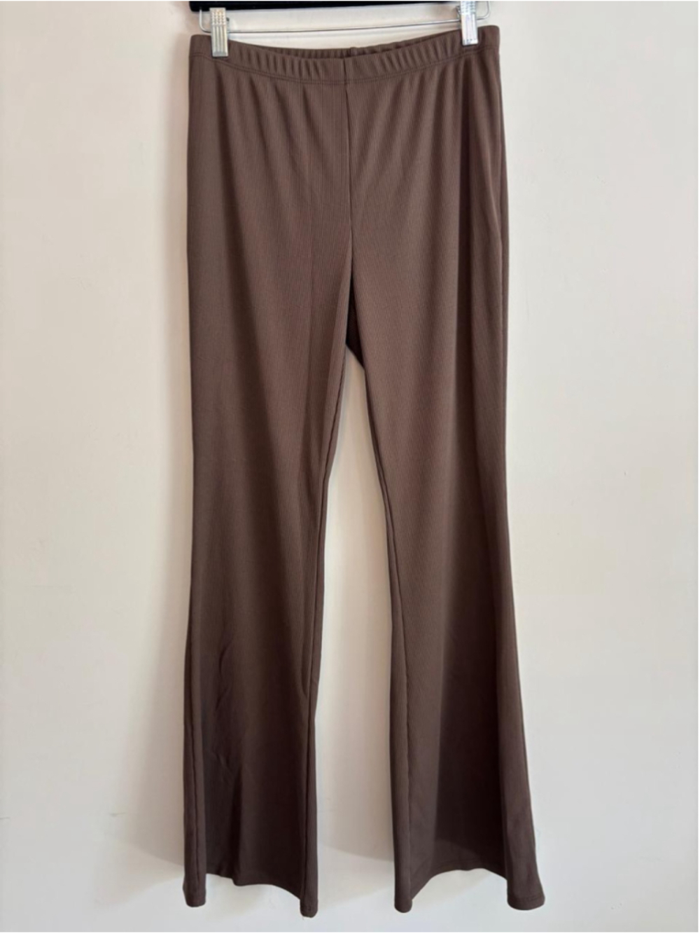 Women's MadRag Ribbed Flare Pants Brown Size L #1018